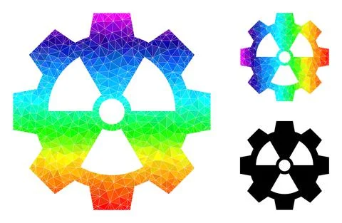Vector Triangle Filled Atomic Industry Icon with Rainbow Gradient Illustrazione stock