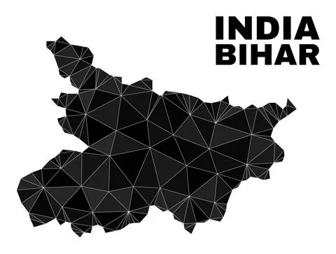 Vector Triangle Filled Bihar State Map Stock Illustration