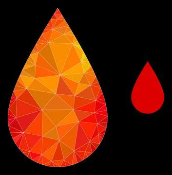 Vector Triangle Filled Blood Drop Icon with Orange Colored Gradient Illustrazione stock