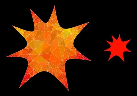 Vector Triangle Filled Boom Splash Icon with Flame Gradient 스톡 일러스트