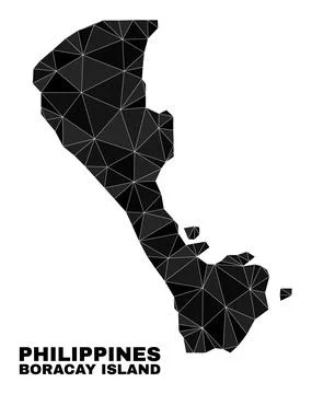 Vector Triangle Filled Boracay Island Map Stock Illustration