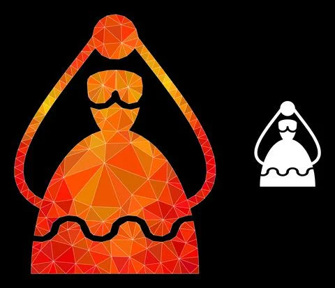 Vector Triangle Filled Bride Icon with Orange Colored Gradient イラスト素材