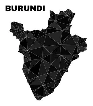 Vector Triangle Filled Burundi Map 스톡 일러스트
