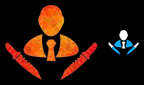 Vector Triangle Filled Butchery Boss Icon with Fire Gradient Stockillustratie