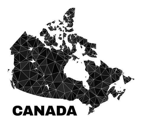 Vector Triangle Filled Canada Map 스톡 일러스트
