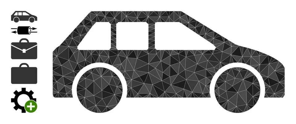 Vector Triangle Filled Car Icon and More Icons 스톡 일러스트