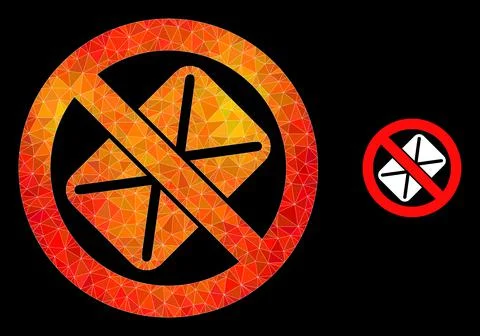 Vector Triangle Filled Censored Mail Icon with Flame Gradient Illustrazione stock