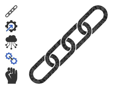 Vector Triangle Filled Chain Icon and Other Icons 스톡 일러스트