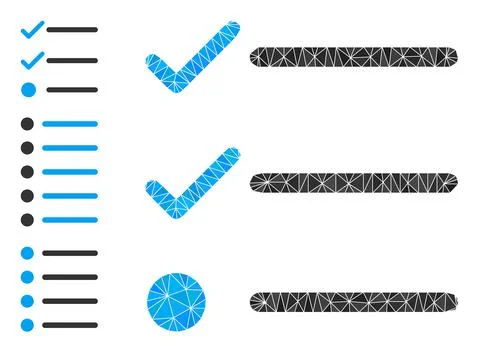 Vector Triangle Filled Checklist Icon with Similar Icons 스톡 일러스트