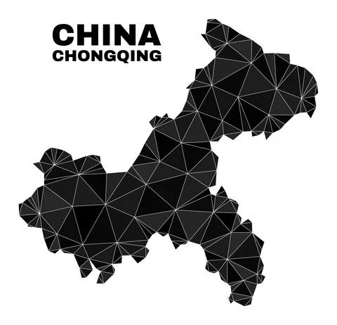 Vector Triangle Filled Chongqing City Map Illustrazione stock