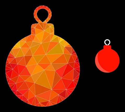 Vector Triangle Filled Christmas Ball Icon with Fire Gradient Stock Illustration