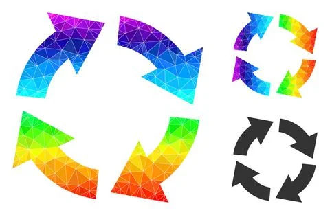 Vector Triangle Filled Circulation Icon with Spectrum Gradient Stock Illustration