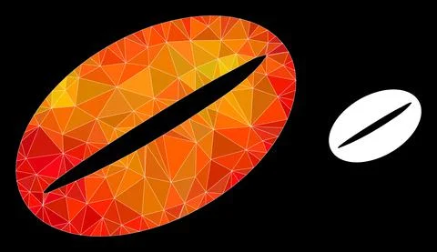 Vector Triangle Filled Coffee Bean Icon with Orange Colored Gradient Illustrazione stock