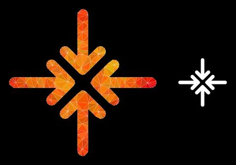Vector Triangle Filled Collapse Arrows Icon with Fire Gradient Illustrazione stock