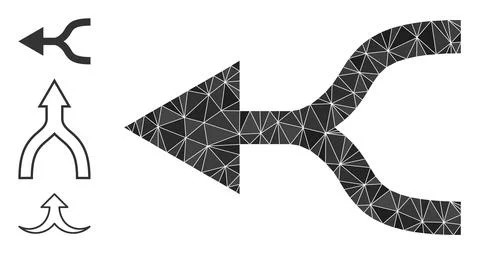 Vector Triangle Filled Combine Arrow Left Icon with Bonus Icons Ilustración de archivo