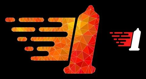 Vector Triangle Filled Condom Icon with Flame Gradient Stockillustratie