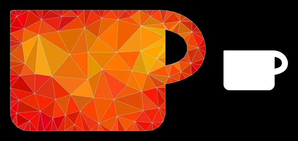 Vector Triangle Filled Cup Icon with Fire Gradient Stockillustratie