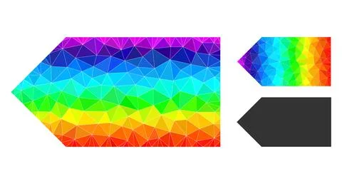 Vector Triangle Filled Direction Left Icon with Spectrum Gradient Illustrazione stock