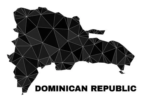 Vector Triangle Filled Dominican Republic Map 库存插图