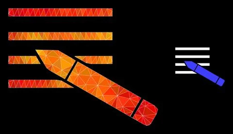 Vector Triangle Filled Edit Text Icon with Fire Gradient Stock Illustration