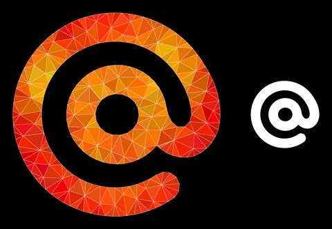 Vector Triangle Filled Email Symbol Icon with Fire Gradient Stock Illustration