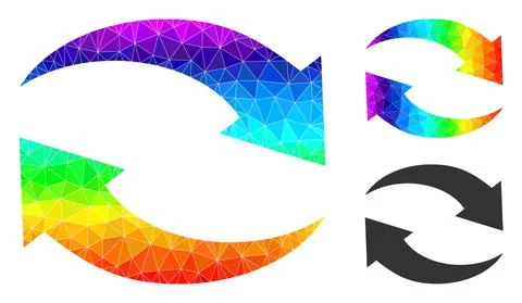 Vector Triangle Filled Exchange Arrows Icon with Rainbow Gradient Stock Illustration