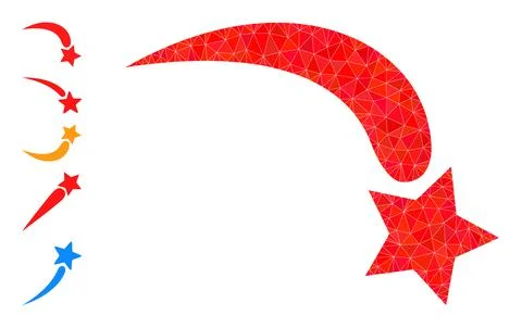 Vector Triangle Filled Falling Star Icon and Bonus Icons イラスト素材