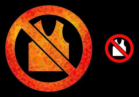 Vector Triangle Filled Forbidden Open Clothes Icon with Fire Gradient Illustrazione stock