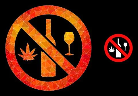 Vector Triangle Filled Forbidden Wine Drugs Icon with Orange Colored Gradient 스톡 일러스트