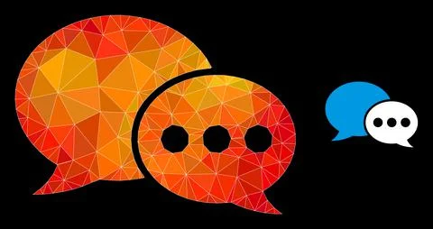 Vector Triangle Filled Forum Messages Icon with Flame Gradient Stock Illustration