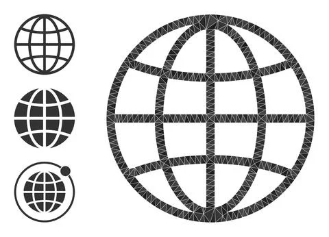 Vector Triangle Filled Global Sphere Icon with Similar Icons Ilustración de archivo