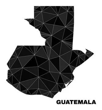 Vector Triangle Filled Guatemala Map Illustrazione stock