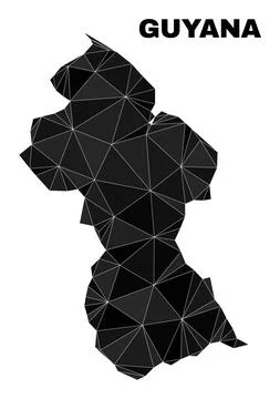 Vector Triangle Filled Guyana Map 스톡 일러스트