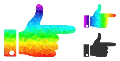 Vector Triangle Filled Hand Pointer Right Icon with Spectrum Gradient Stockillustratie