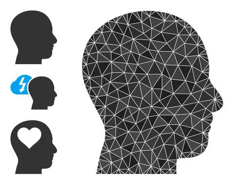 Vector Triangle Filled Head Profile Icon and Similar Icons Stock Illustration