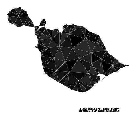 Vector Triangle Filled Heard and McDonald Islands Map Stock Illustration