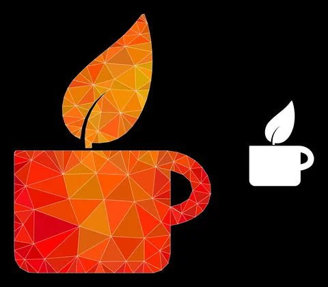 Vector Triangle Filled Herbal Tea Icon with Fire Gradient Stock Illustration