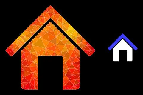 Vector Triangle Filled Home Icon with Flame Gradient Stockillustratie