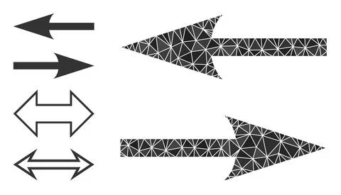 Vector Triangle Filled Horizontal Exchange Arrows Icon with Similar Icons Illustrazione stock