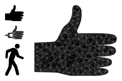 Vector Triangle Filled Human Hand Icon with Similar Icons 스톡 일러스트