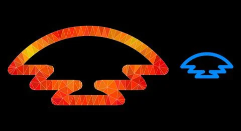 Vector Triangle Filled Ice Hill Icon with Fire Gradient Stock Illustration