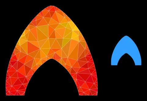 Vector Triangle Filled Igloo Home Icon with Orange Colored Gradient 스톡 일러스트