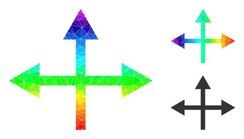 Vector Triangle Filled Intersection Directions Icon with Spectral Colored Ilustração Stock