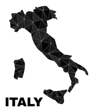 Vector Triangle Filled Italy Map 스톡 일러스트