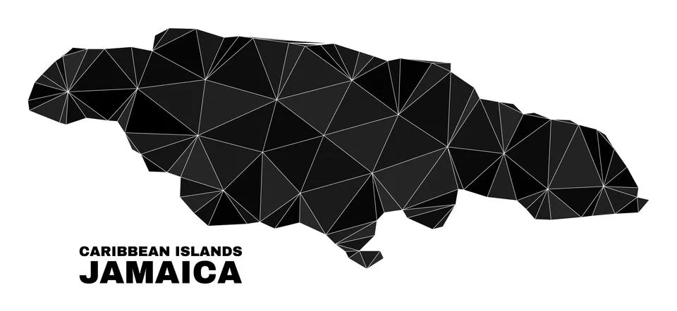 Vector Triangle Filled Jamaica Map Stock Illustration
