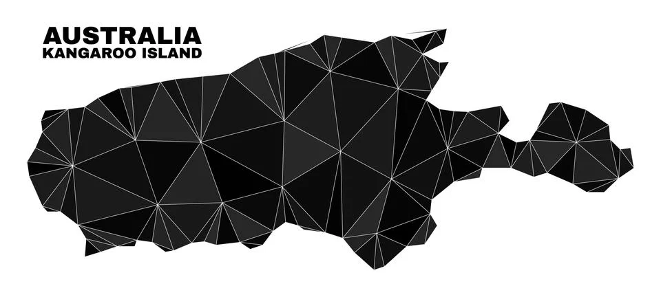 Vector Triangle Filled Kangaroo Island Map イラスト素材