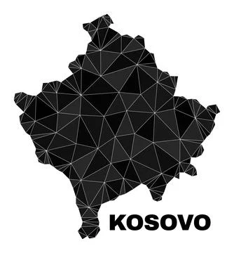 Vector Triangle Filled Kosovo Map Stock Illustration
