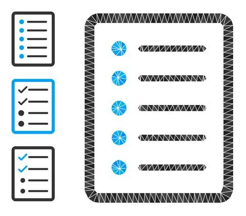 Vector Triangle Filled List Page Icon with Other Icons 스톡 일러스트