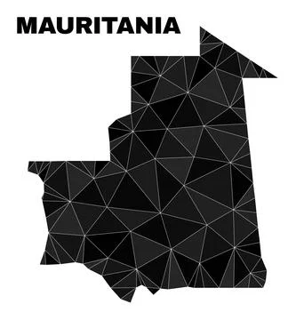 Vector Triangle Filled Mauritania Map 库存插图