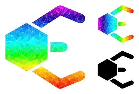 Vector Triangle Filled Microrobot Icon with Spectrum Gradient Illustrazione stock
